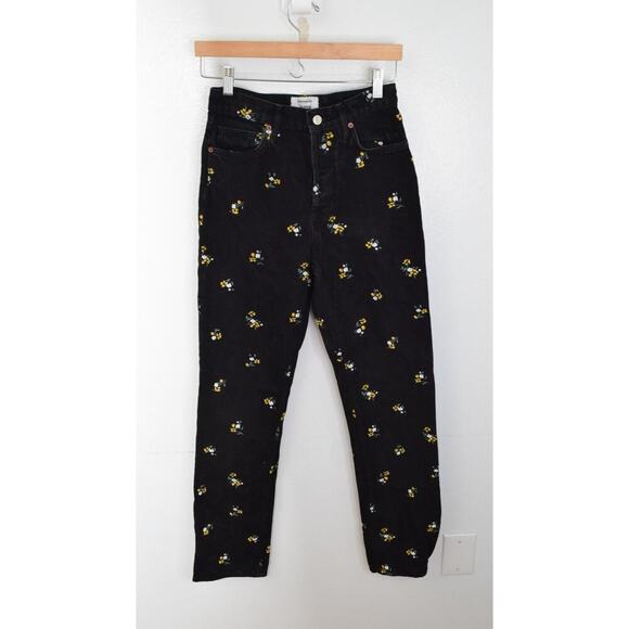 Reformation Denim - Reformation Cynthia Jeans Womens 26 Floral Embroidered High Rise Button Fly